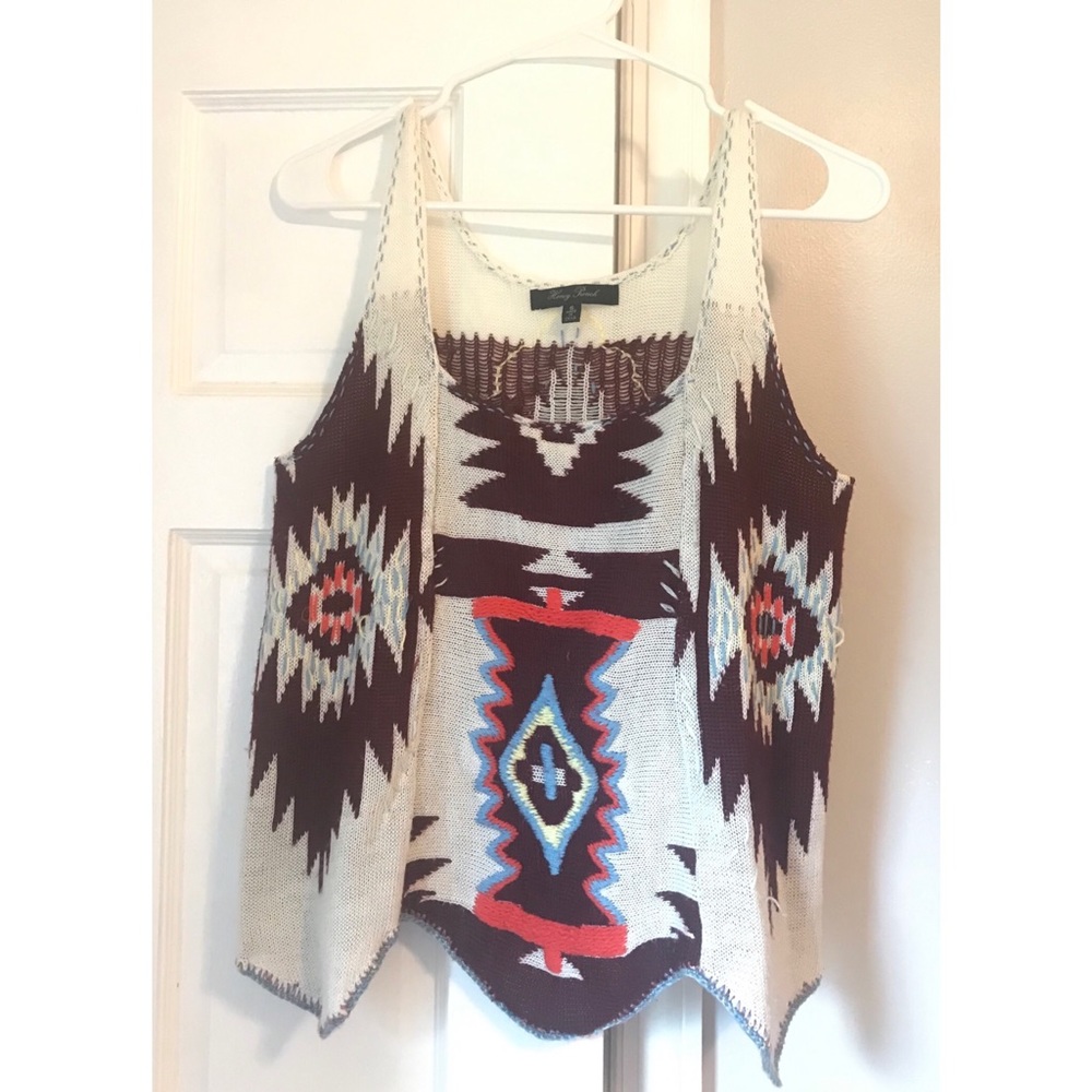 Honey Punch Embroidered Pattern Tank Top